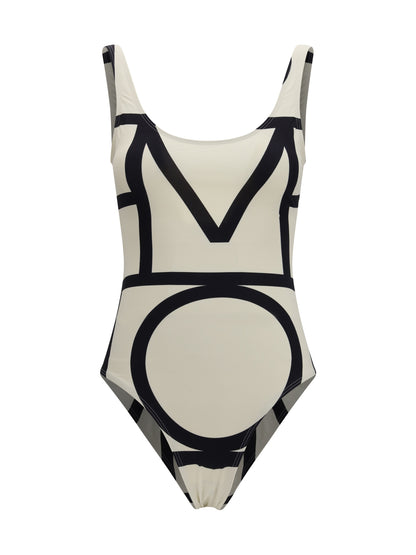 Toteme Monogram one-piece Swimsuit - Tofu