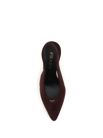 Prada Slingback Pumps - Burgundy