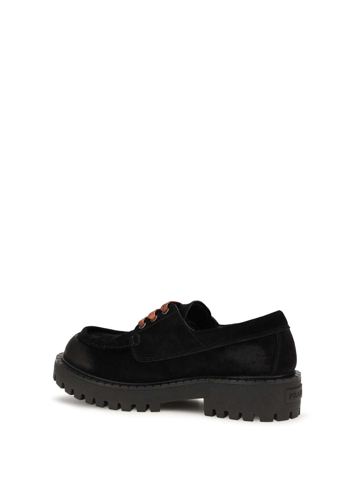 Prada Suede lace-up Loafers - Black