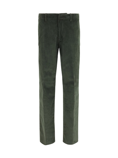 Etro Roma stretch cotton corduroy Pants - Green Muschio