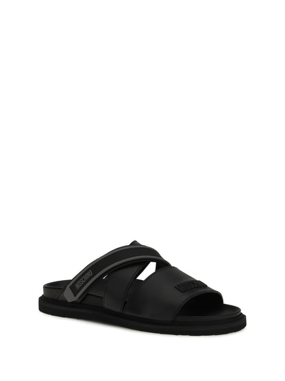 MOSCHINO Flat leather Sandals