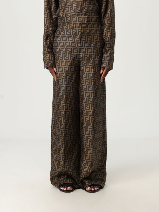 Fendi Pants Woman Tobacco