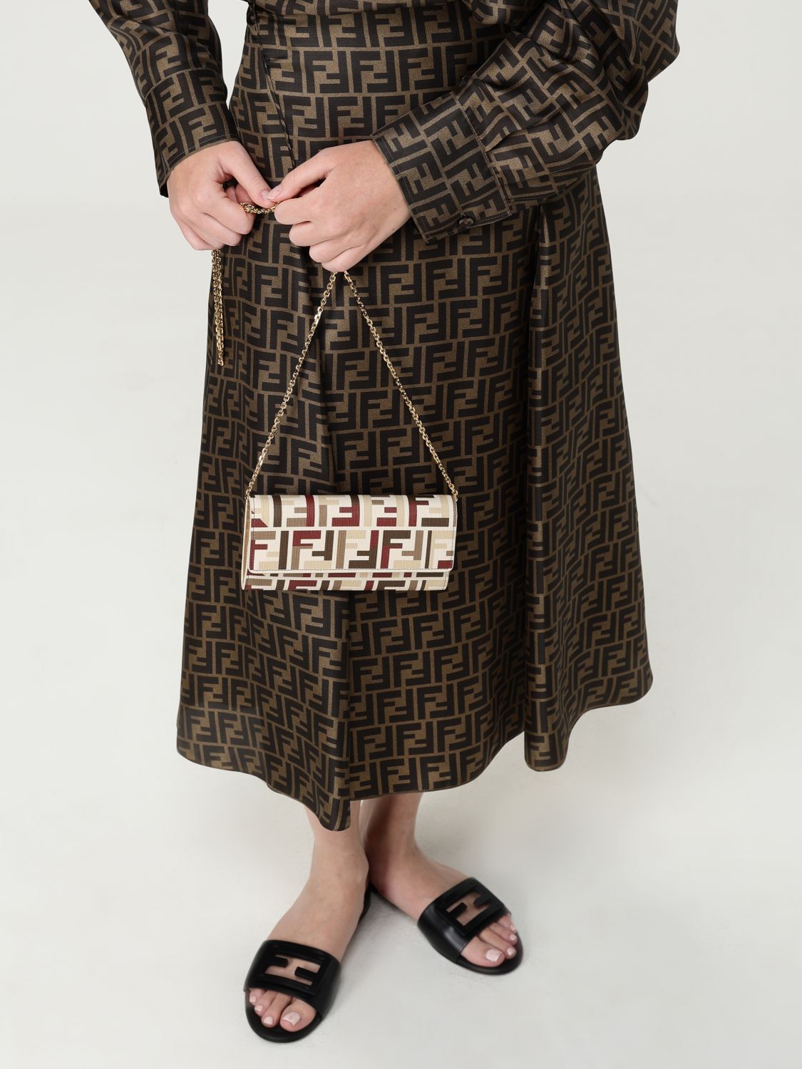 Fendi Shoulder Bag Woman Beige