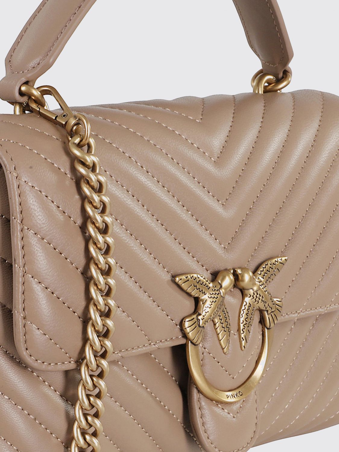 Pinko Crossbody Bags Woman Beige