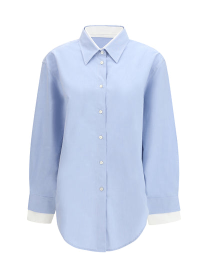Acne Studios Layered button-up Shirt - Light Blue/White