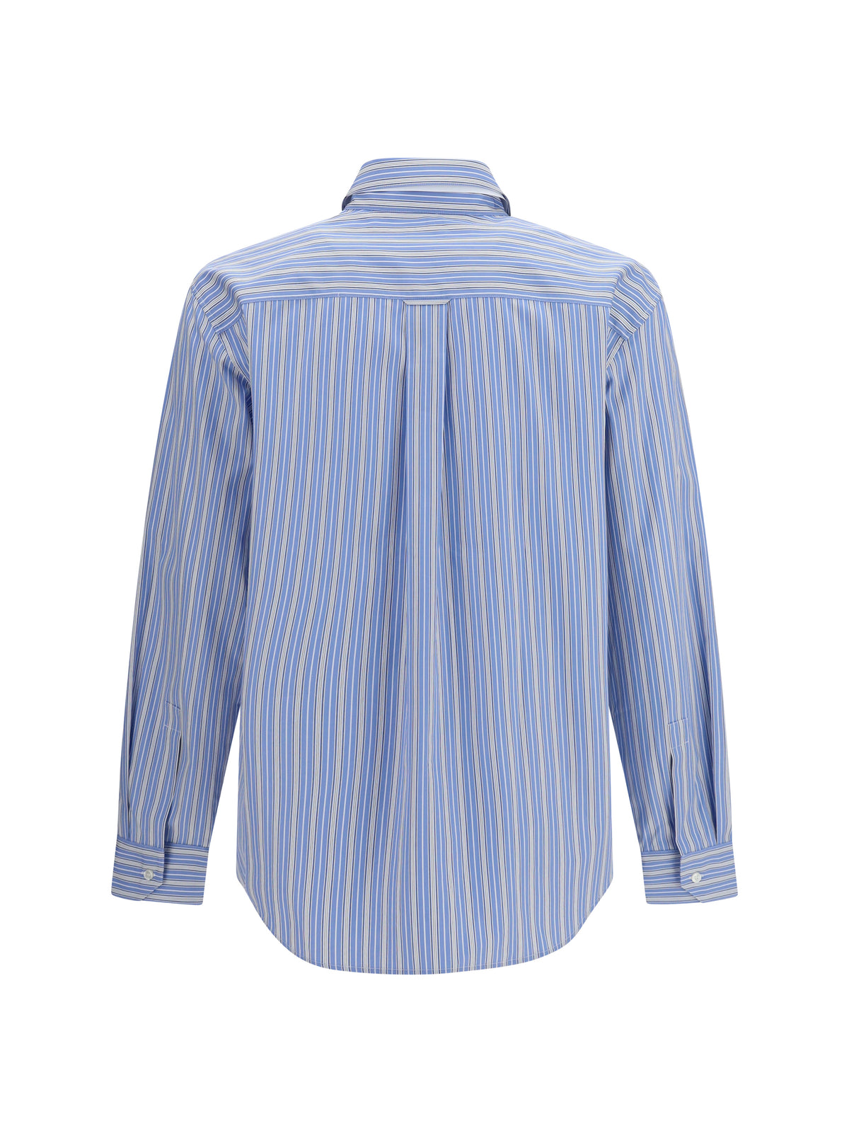 Saint Laurent Cassandre striped cotton Shirt - Bleu Craie Noir