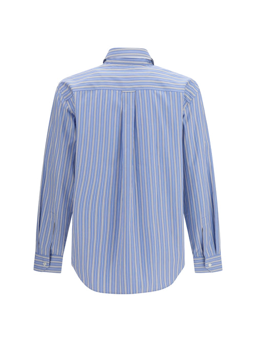 Saint Laurent Cassandre striped cotton Shirt - Bleu Craie Noir
