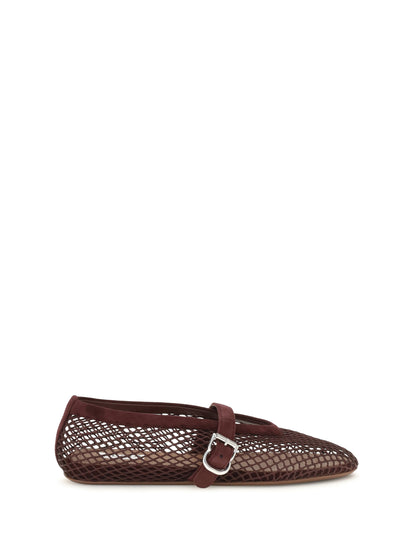 AlaïA Mesh Ballerinas - Rouge Grenat