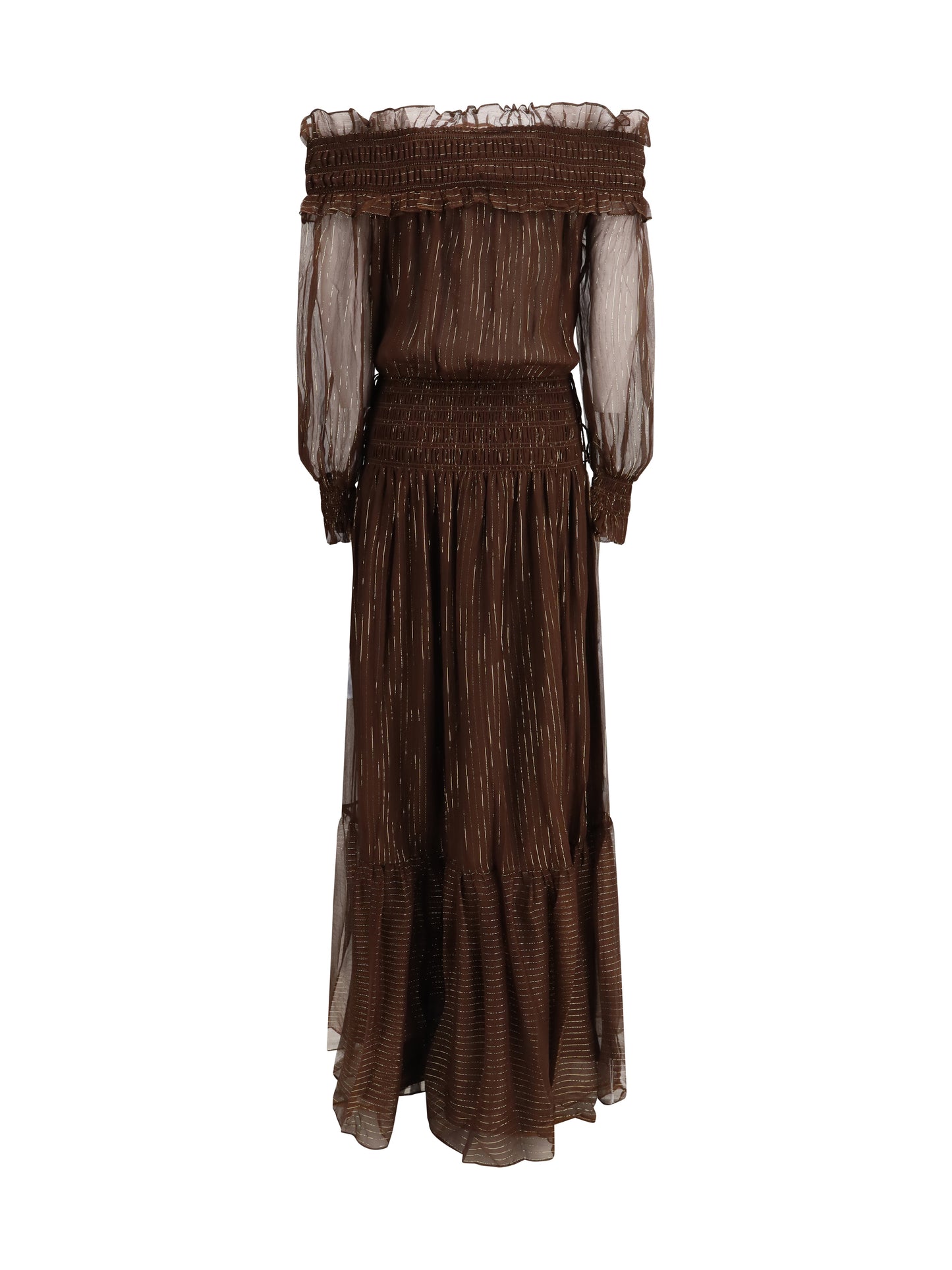 SELF-PORTRAIT Georgette off shoulder maxi Dress