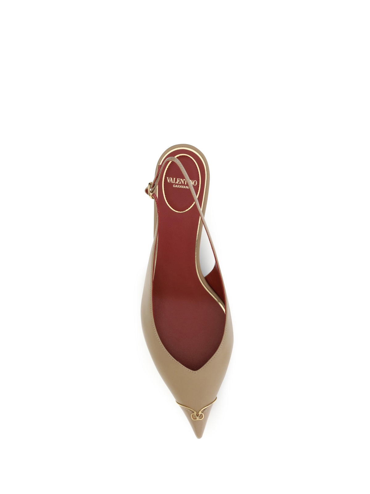 Valentino Garavani VLogo Signature kitten-heel slingback Pumps - Camel