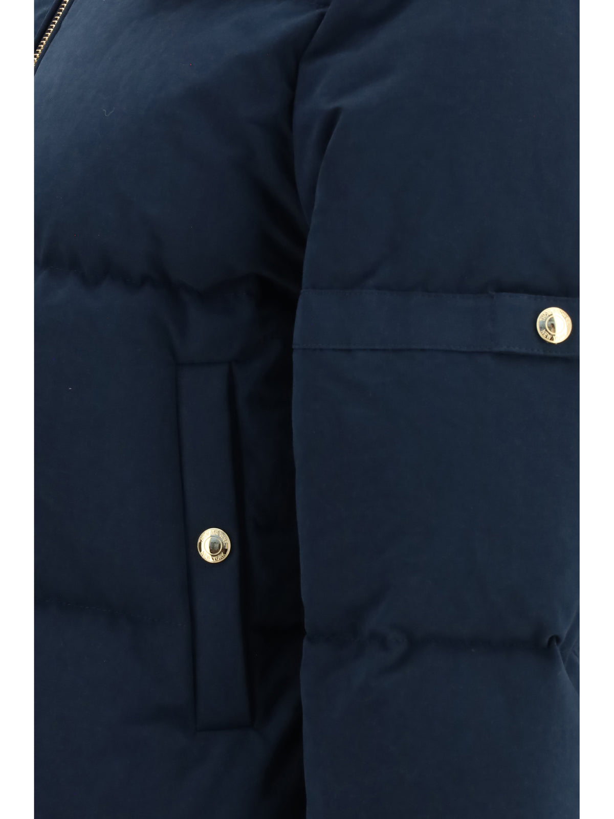 Thom Browne Waxed technical Puffer Jacket with hood - Dark Blue