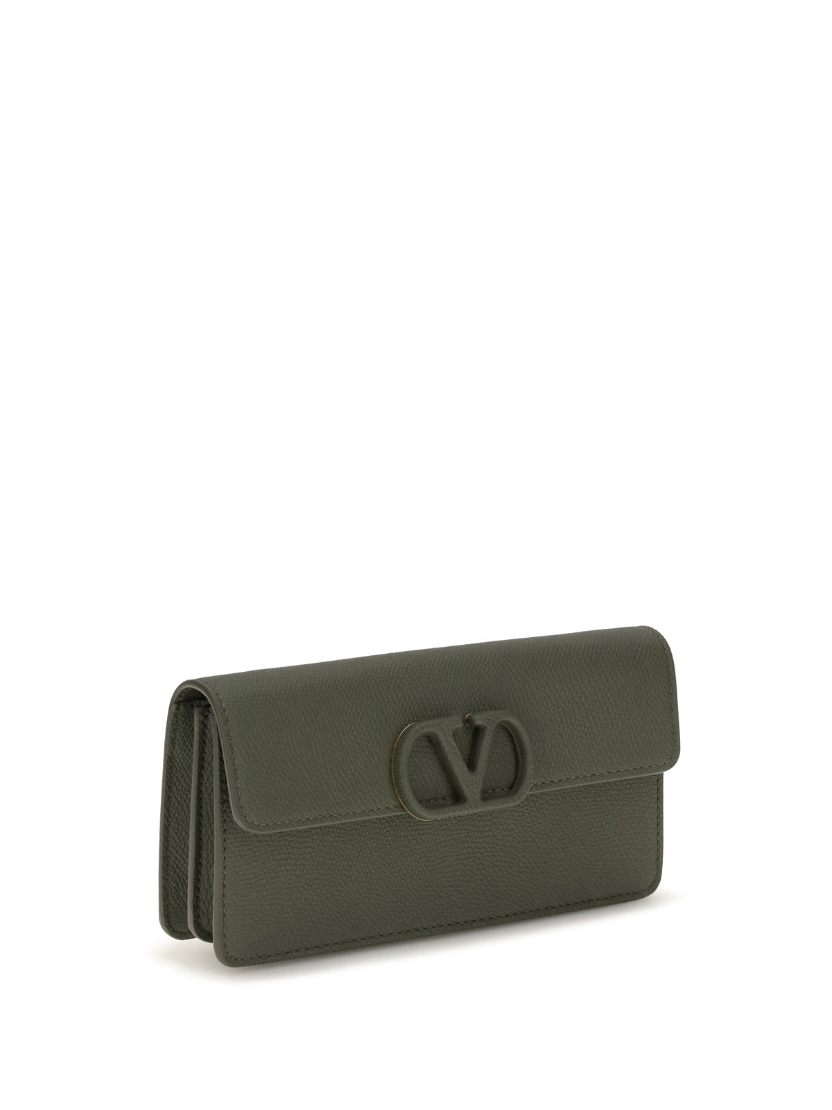 Valentino Garavani VLogo signature grainy calfskin chain Wallet - Oasis