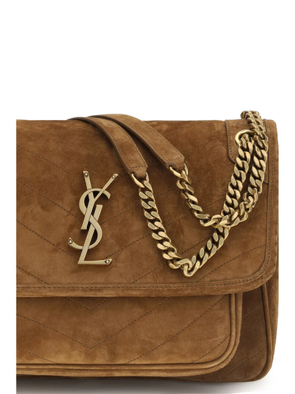 Saint Laurent Medium Niki suede Shoulder Bag - Orange Caramel Cogn