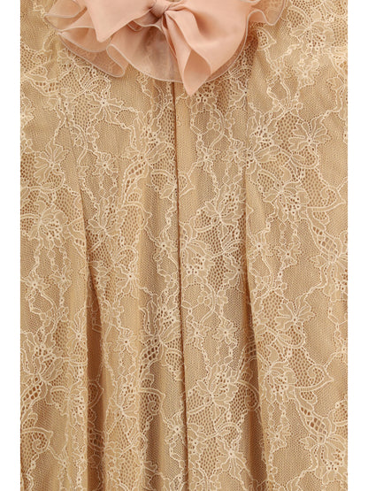 Alessandra Rich Stretch lace evening Dress - Nude