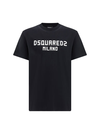 Dsquared2 T-shirt with “Dsquared2 Milano” logo printed - Black