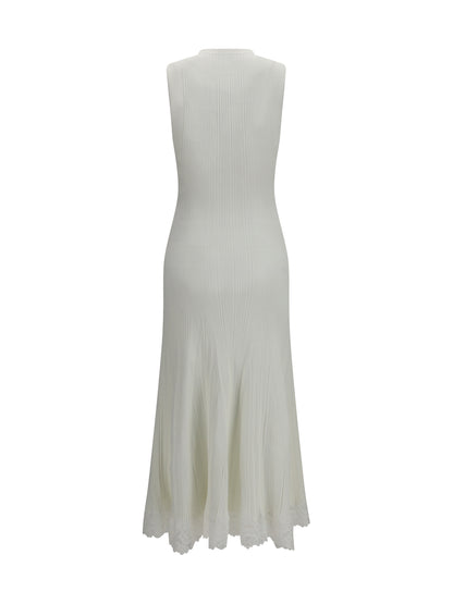 SELF-PORTRAIT Knit midi Dress with lace inserts