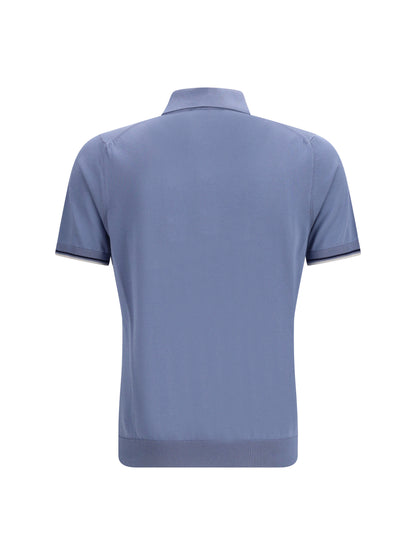 Moorer Cotton Polo - Chambray