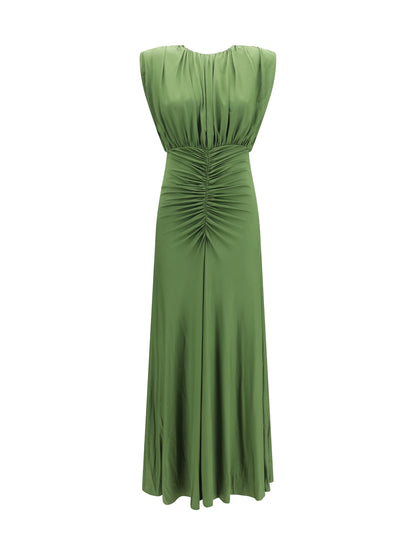 Self-Portrait Jersey gathered maxi Dress - Green