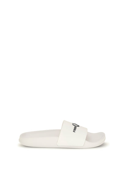 Fred Perry Rubber slides with logo - White