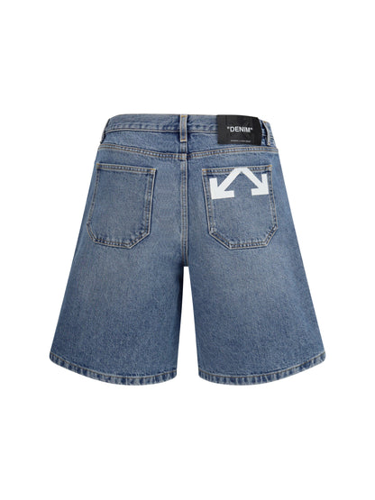 OFF-WHITE Half Arrow denim Shorts