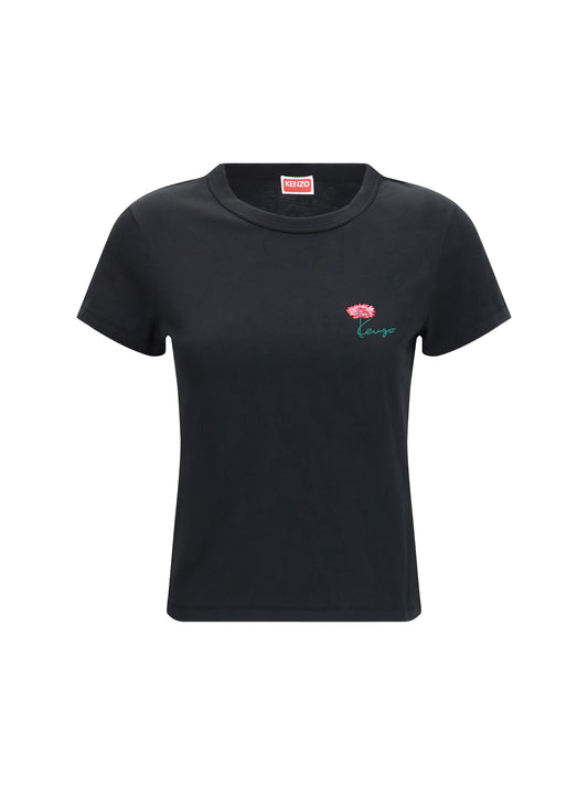 KENZO Kenzo Tulip embroidered cotton T-shirt