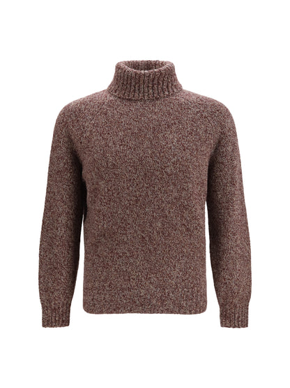 Brunello Cucinelli Wool, silk and cashmere turtleneck Sweater - Borgogna