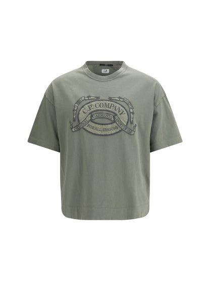 C.P. COMPANY 20/1 Jersey Short Sleeve Boxy Logo T-Shirt