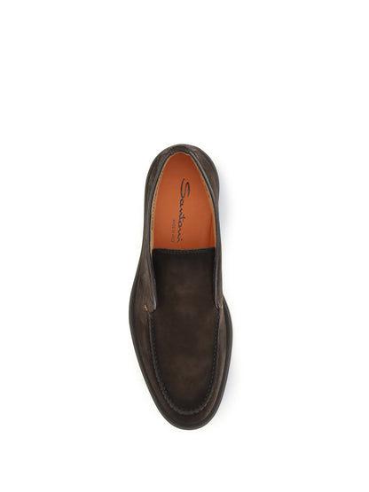 Santoni Suede slip-on Ankle Boots - Dark Brown