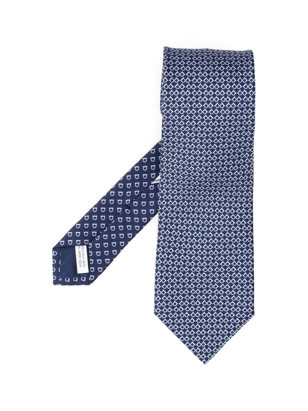 Ferragamo "Gancini Square" Tie - Blue