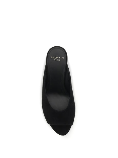 BALMAIN Suede open-toe Mules