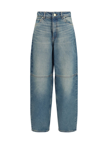 Ganni Stary rigid denim Jeans - Mid Blue Vintage