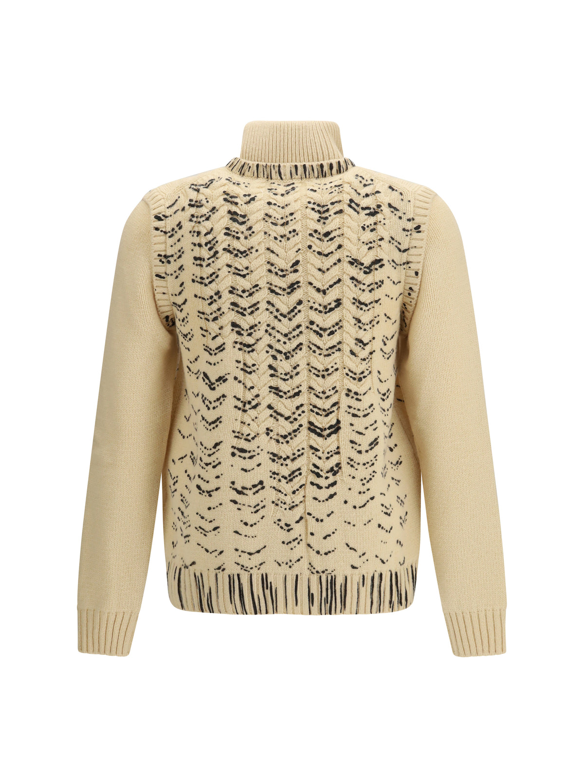 Maison Margiela Virgin wool zip Cardigan - Ecru