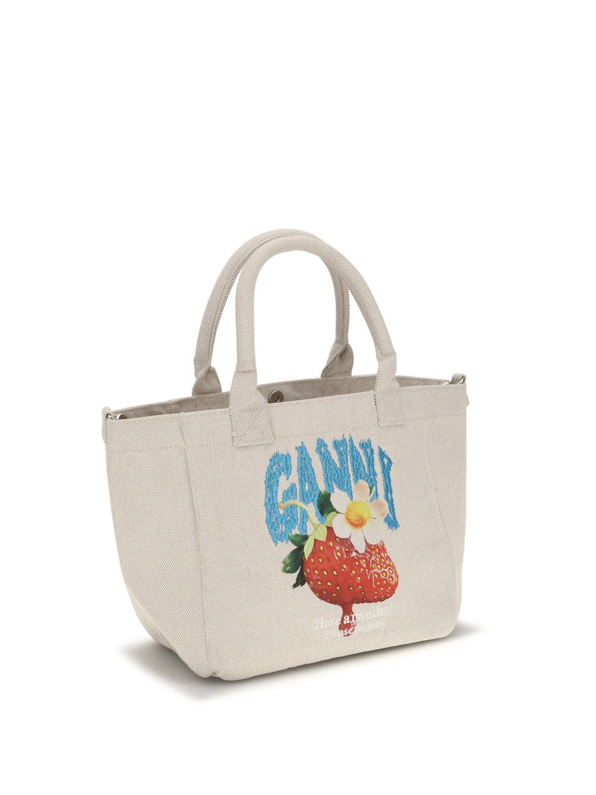 Ganni Small Easy Shoulder Bag with strawberry print - Sunlight