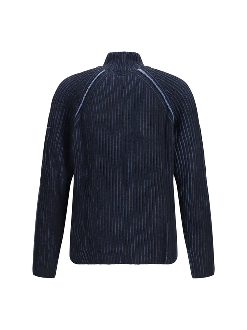 C.P. Company Ribbed wool-blend Cardigan - Orion Blue