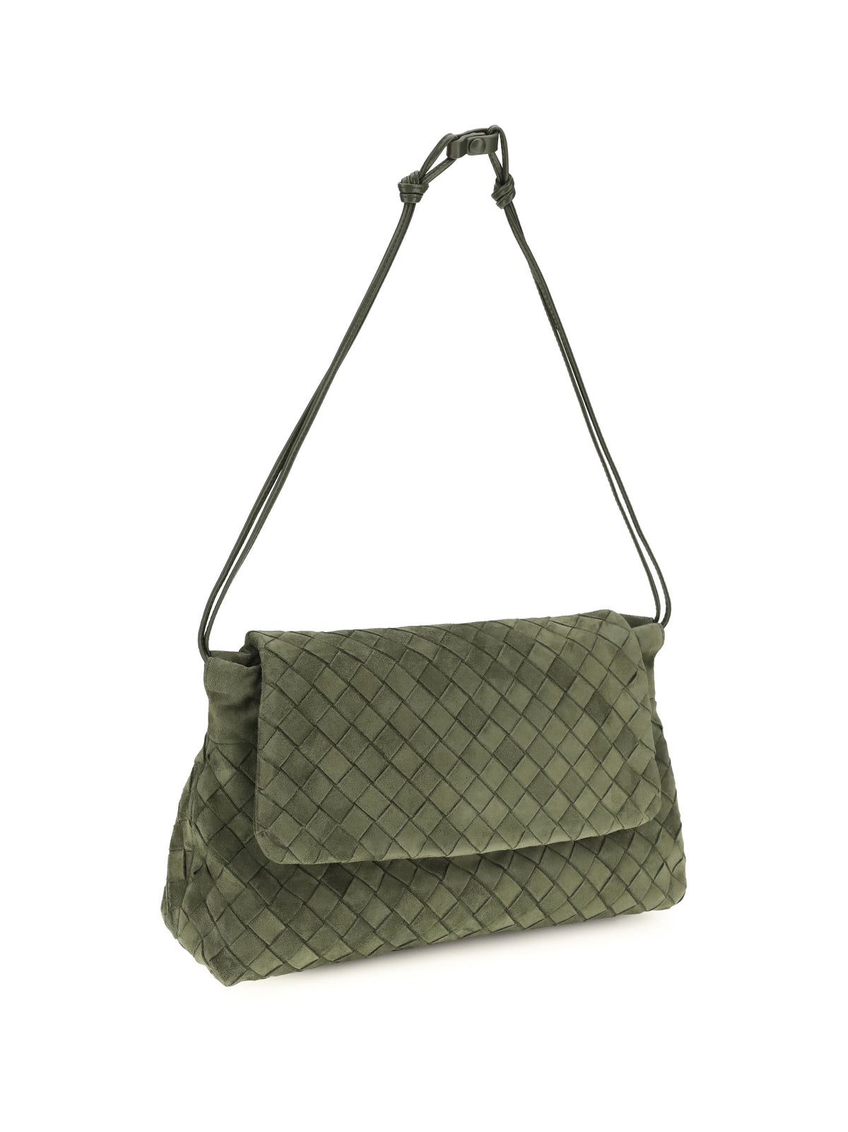 Bottega Veneta Giorno Shoulder Bag - Green Tweed-Gold