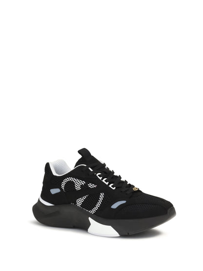 VALENTINO GARAVANI Demivee mesh and suede Sneakers