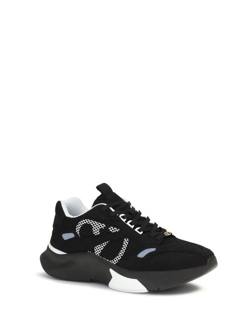 Valentino Garavani Demivee mesh and suede Sneakers - Black/Black/Grey C/White/Ne-Bia-Ne