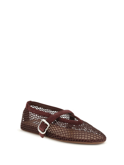 AlaïA Mesh Ballerinas - Rouge Grenat