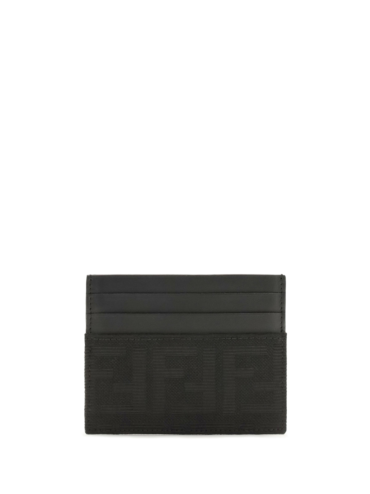 Fendi FF jacquard and leather Card Holder - Black