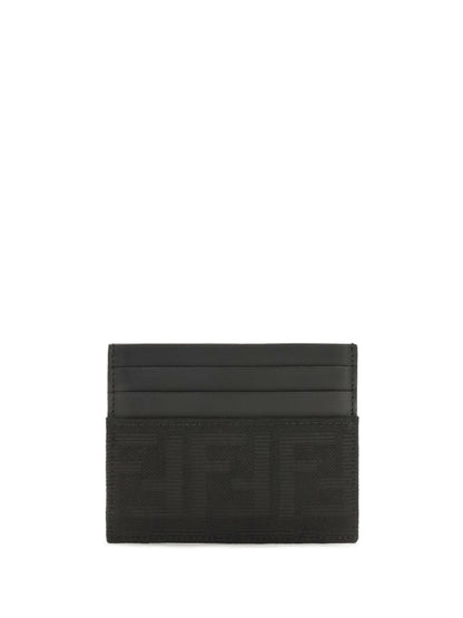 Fendi FF jacquard and leather Card Holder - Black