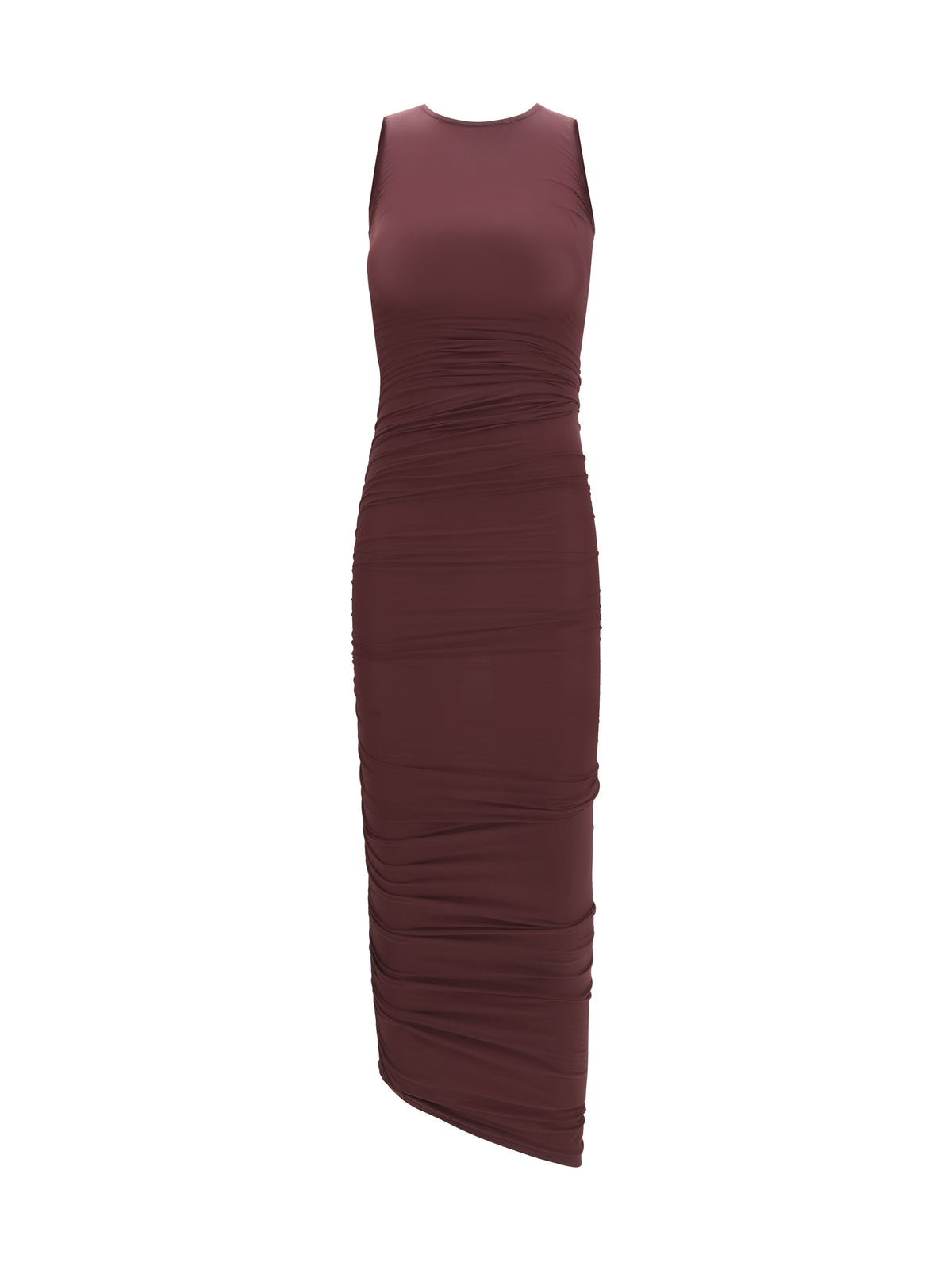 Wolford Asymmetric semi-sheer midi Dress - Wild Plum