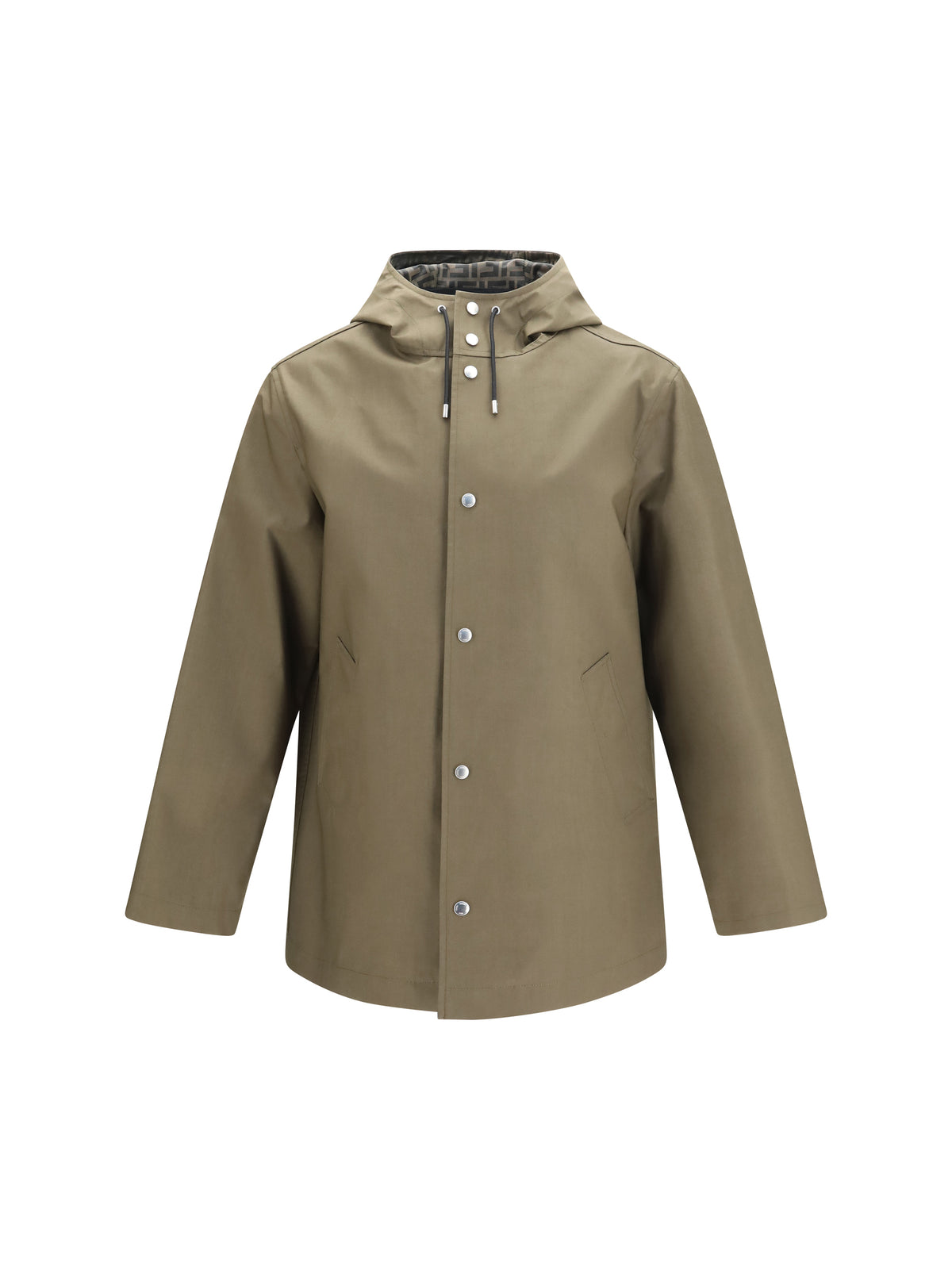 Fendi Mackintosh fabric hooded Jacket - Green Milit.+Tabacco