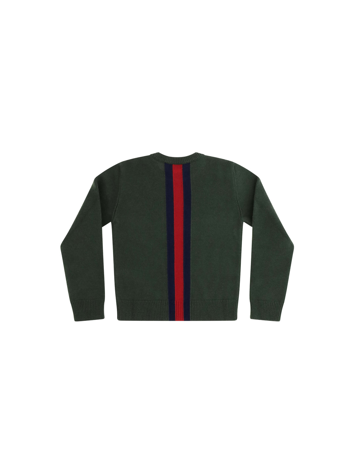 Gucci Web stripe wool Sweater for Girl - Moss Green/Blue/Red