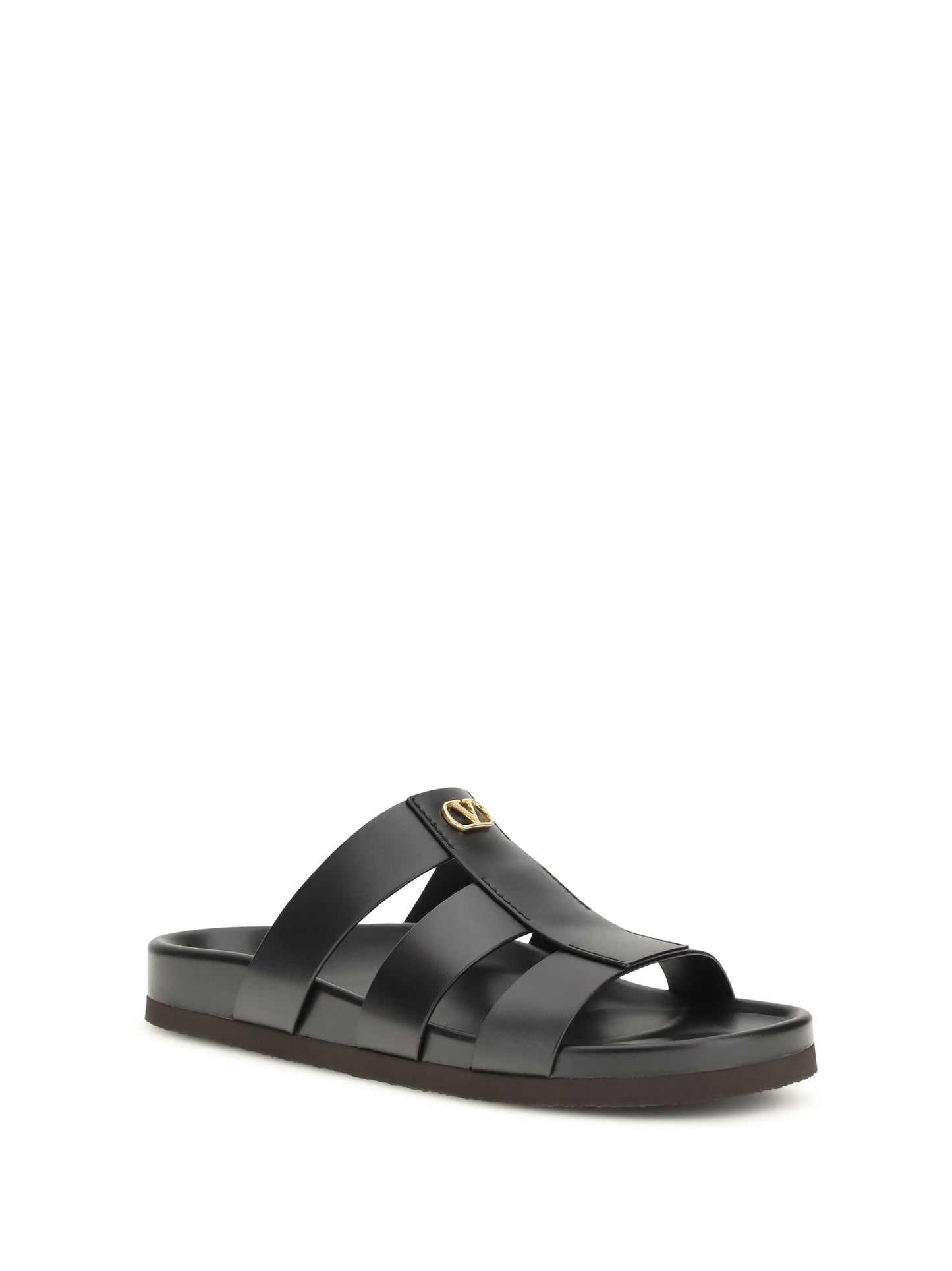 VALENTINO GARAVANI Studshield leather slide Sandals