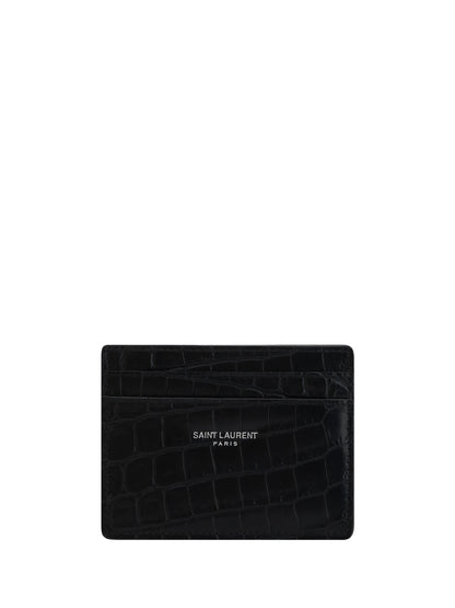 SAINT LAURENT Animal-effect leather Cardholder