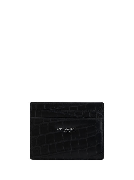 SAINT LAURENT Animal-effect leather Cardholder