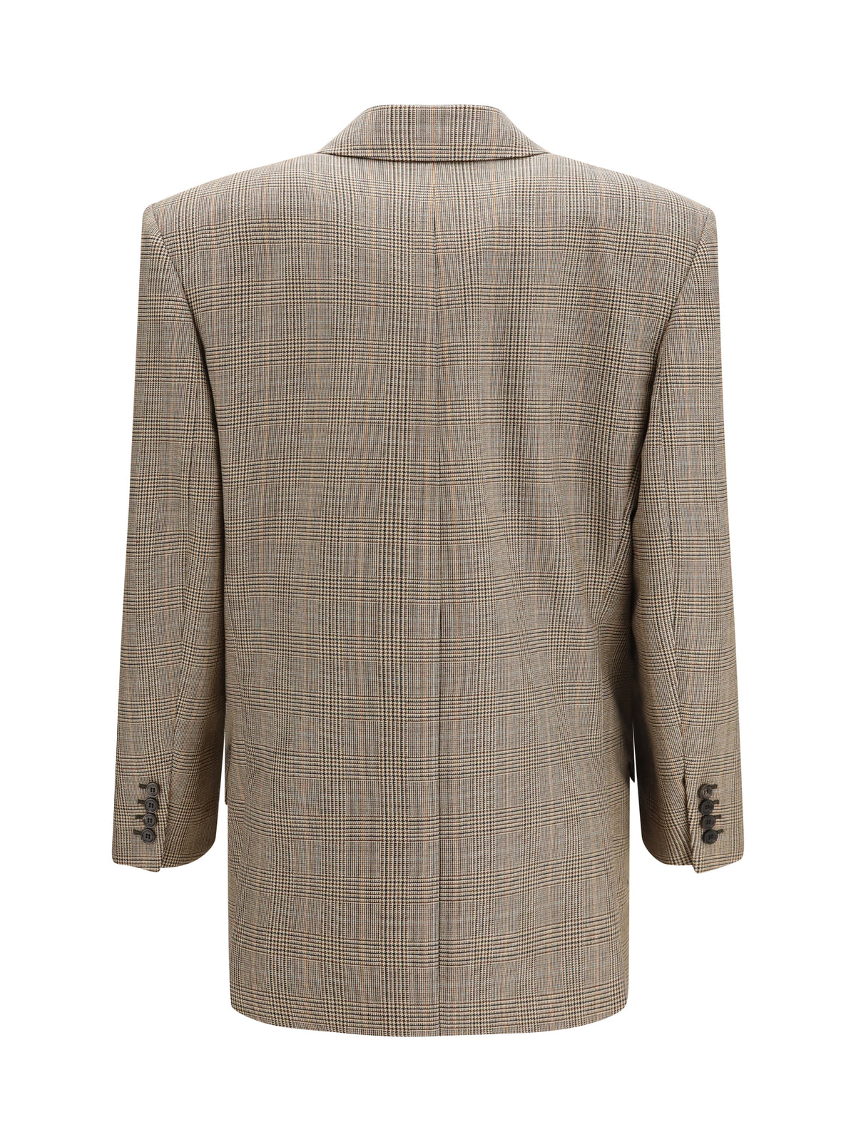Saint Laurent Prince of Wales Houndstooth wool Blazer - Beige Marron Marine