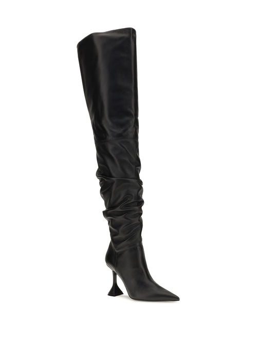 Amina Muaddi Olivia Thigh-high Boots - Black Nappa