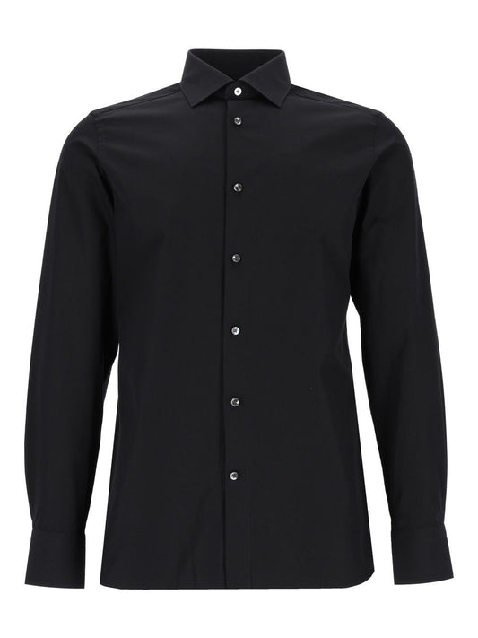 Zegna Trophy Cotton Shirt - Black