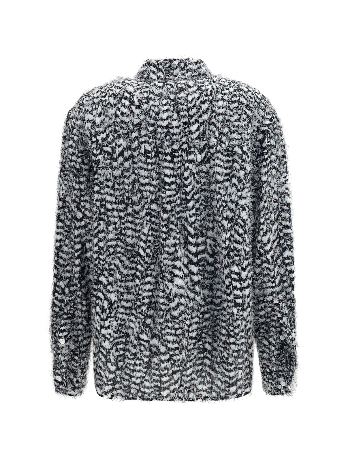 Bottega Veneta Viscose Shirt with fil coupé feathers - Parchment/Black